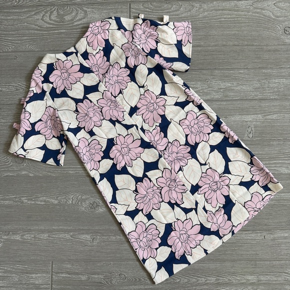 Ann Taylor Floral Dress in Pink and Navy 00P - Picture 7 of 8